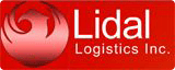 A red and white logo for lider logistics.